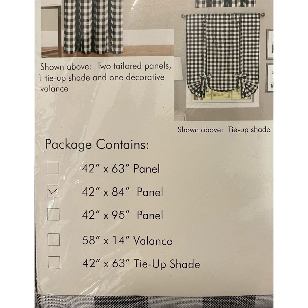 Buffalo Check Window Curtain Panel. - Picture 4 of 5
